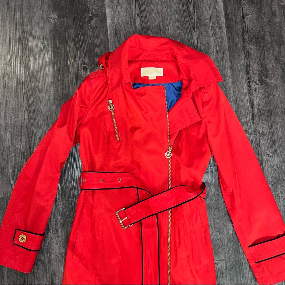 Michael Kors Asymmetrical Zip Trench Coat